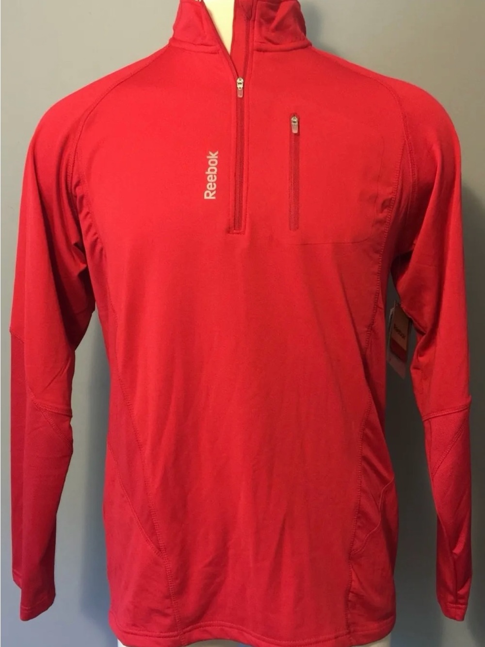 Reebok Men’s Red Performance Quarter-Zip Pullover